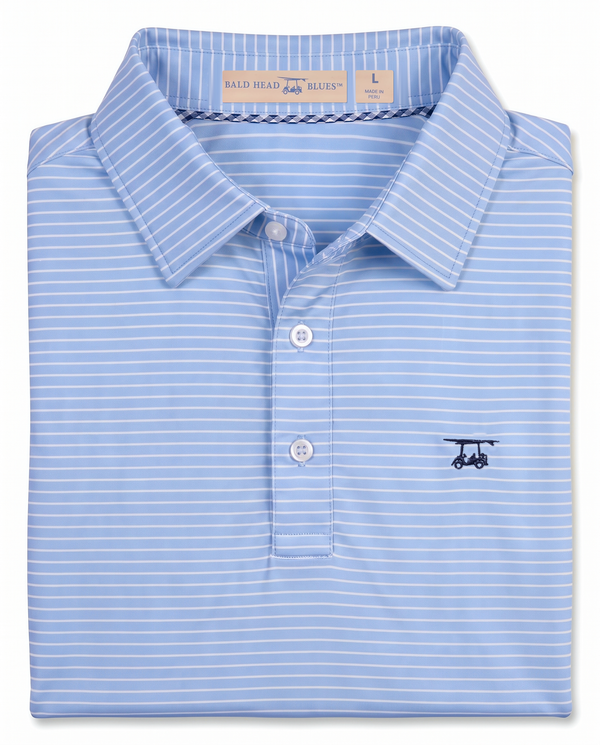Albatross Polo Blush/Bell Pinstripe folded