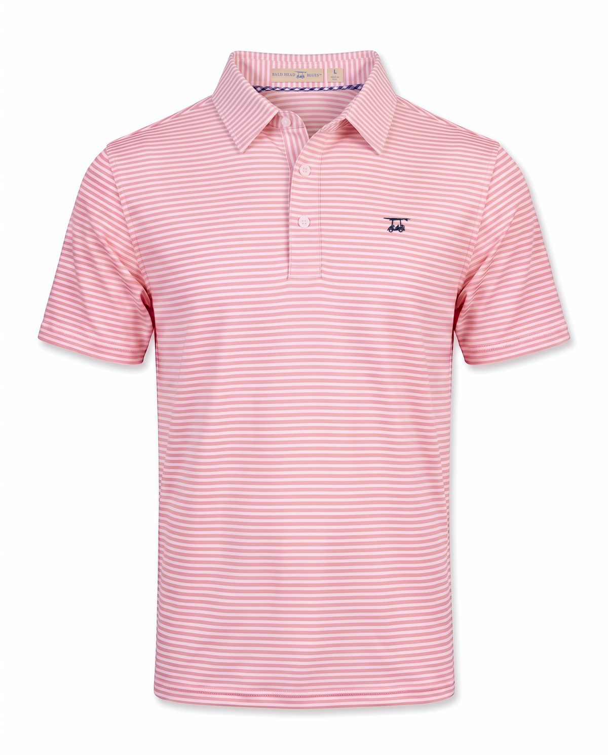 Albatross Polo Blush/White Feeder Stripe front