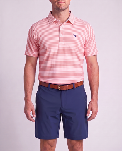Albatross Polo Feeder Stripe - Blush/White - Model1