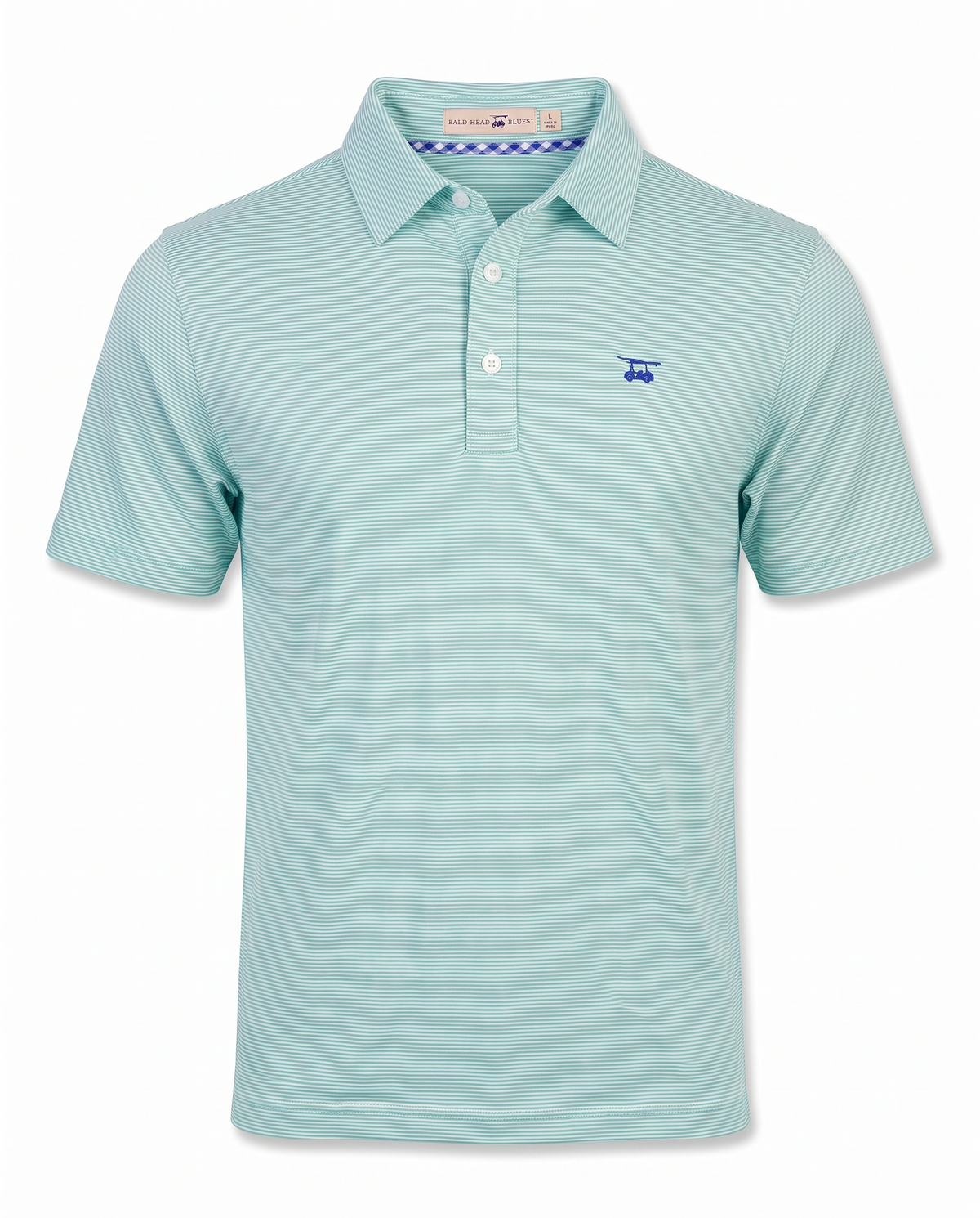 Albatross Polo Heather Aruba White Microstripe front