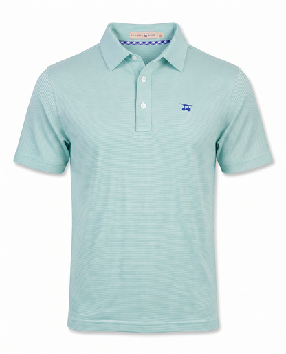 Albatross Polo Heather Aruba White Microstripe front