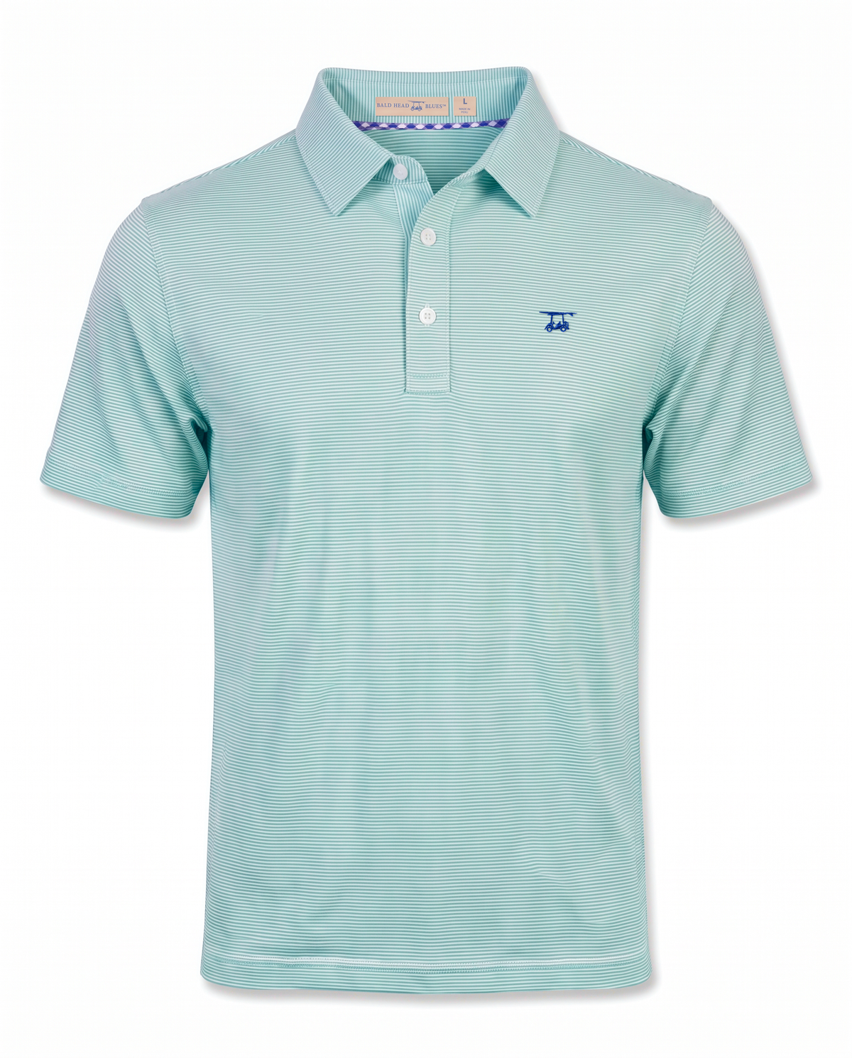 Albatross Polo Heather Aruba/White Microstripe front