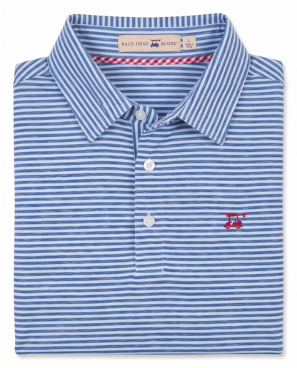Albatross Polo Heather Bell Royal Stripe folded