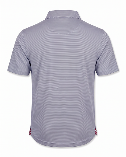 Albatross Polo Heather Black Microstripe back