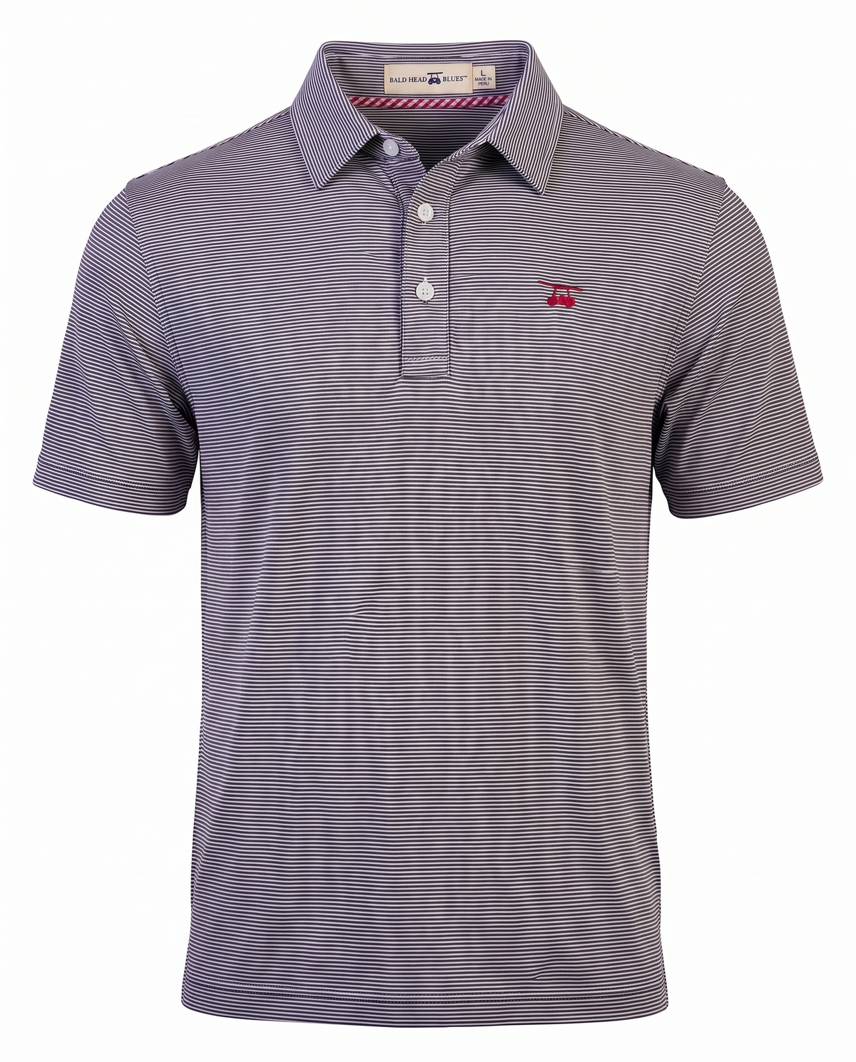 Albatross Polo Heather Black Microstripe front