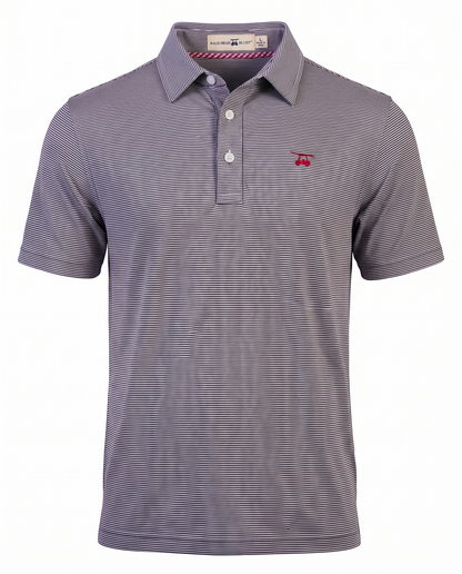 Albatross Polo Heather Black Microstripe front