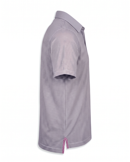 Albatross Polo Heather Black/White Microstripe side