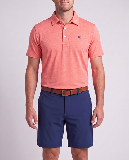 Albatross Polo Heather Coral on model
