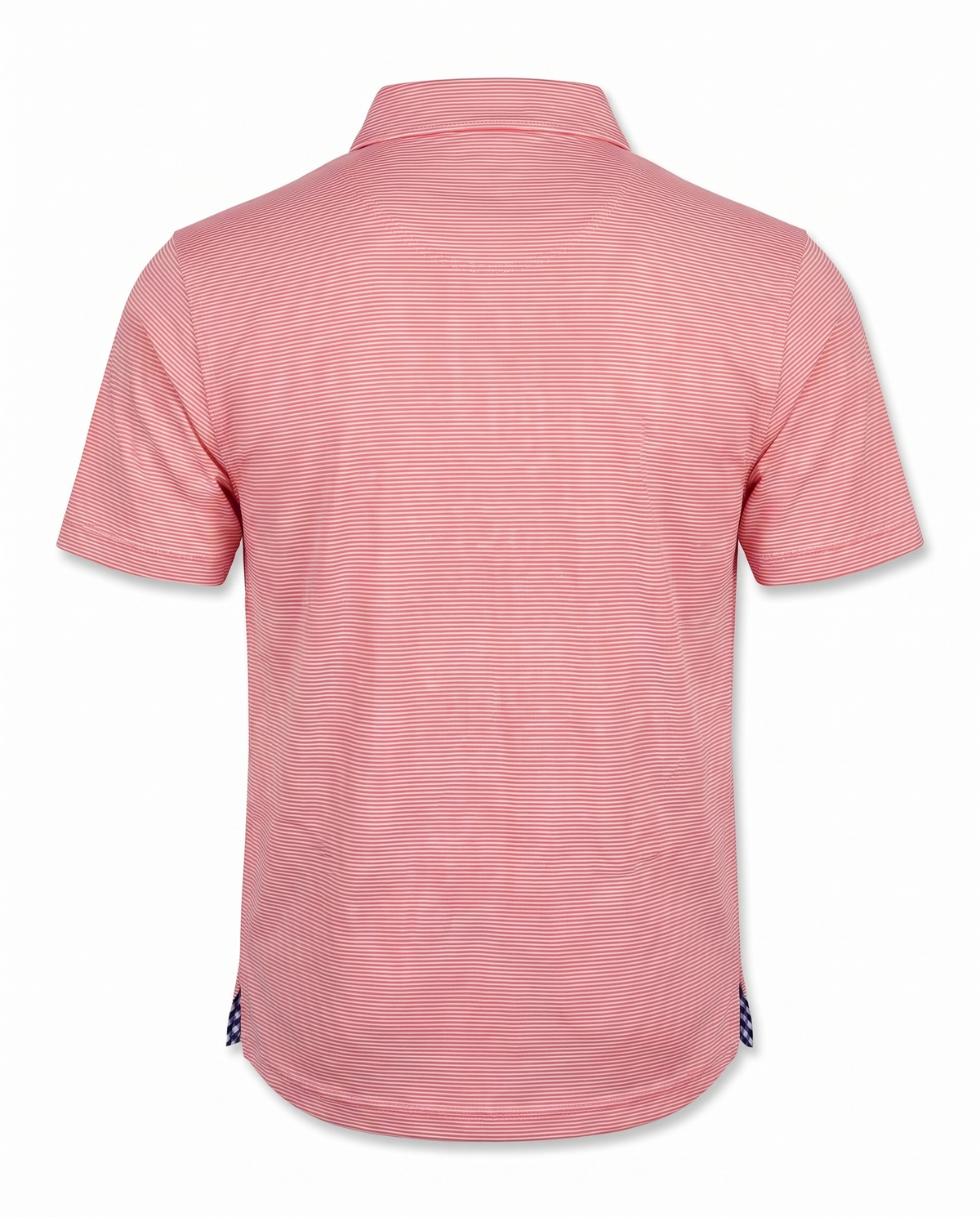 Albatross Polo Heather Coral White Microstripe back