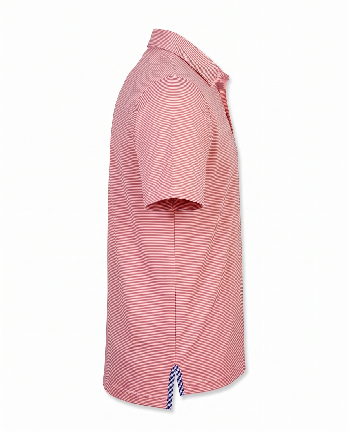 Albatross Polo Heather Coral White Microstripe side