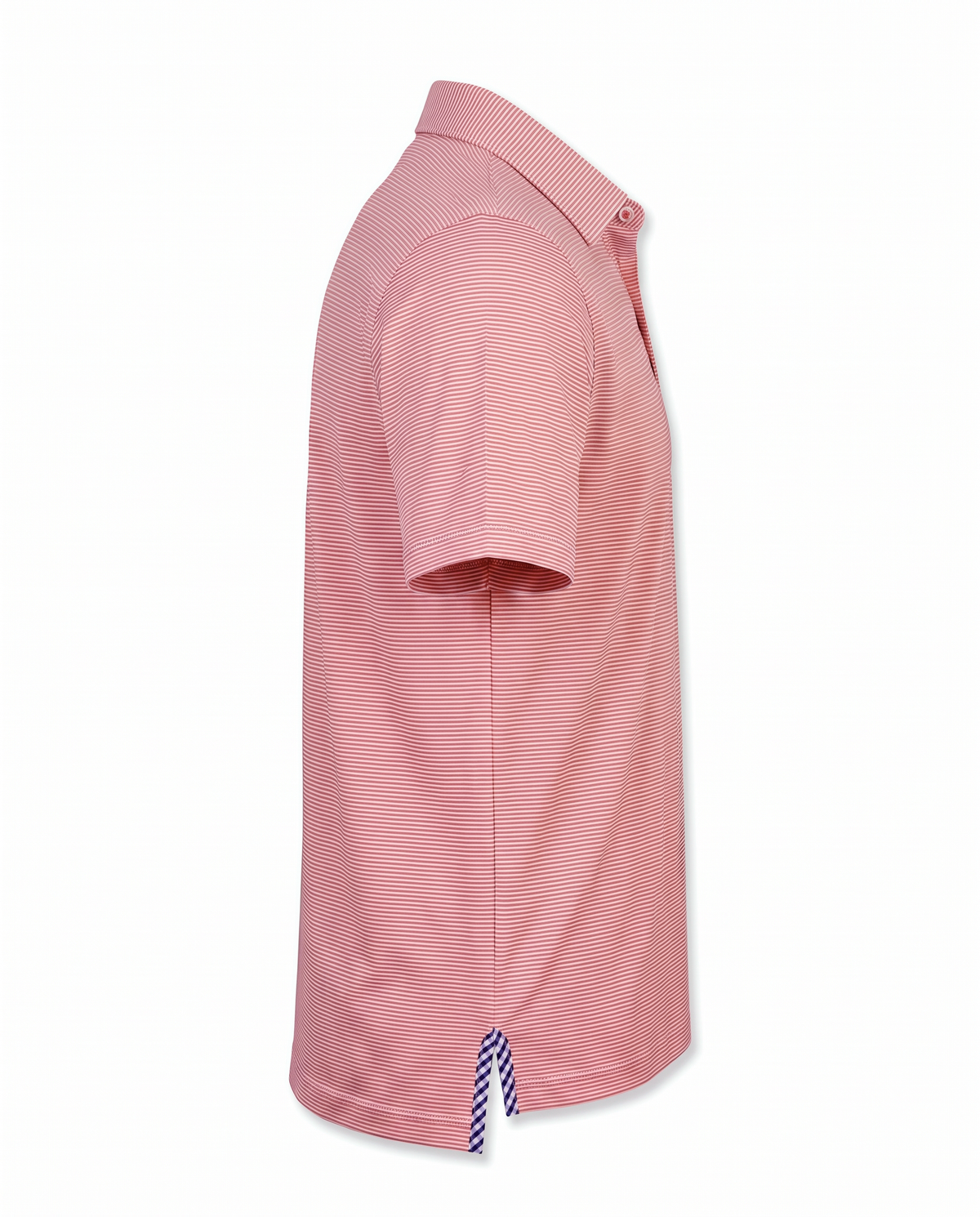 Albatross Polo Heather Coral/White Microstripe side