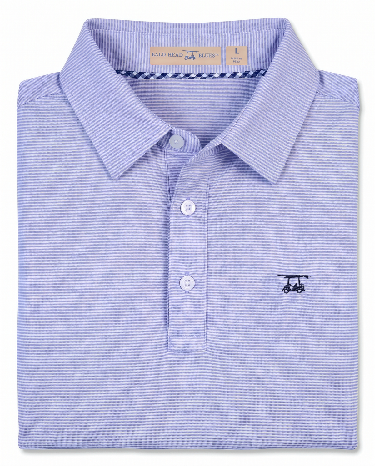 Albatross Polo Heather Lavender/White Microstripe folded