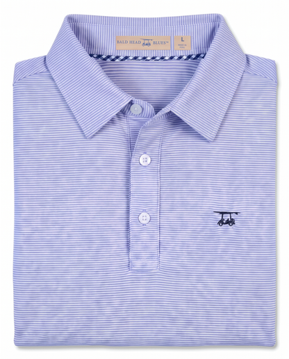 Albatross Polo Heather Lavender/White Microstripe folded
