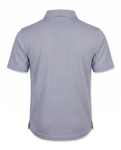 Albatross Polo Heather Medieval/White Microstripe back