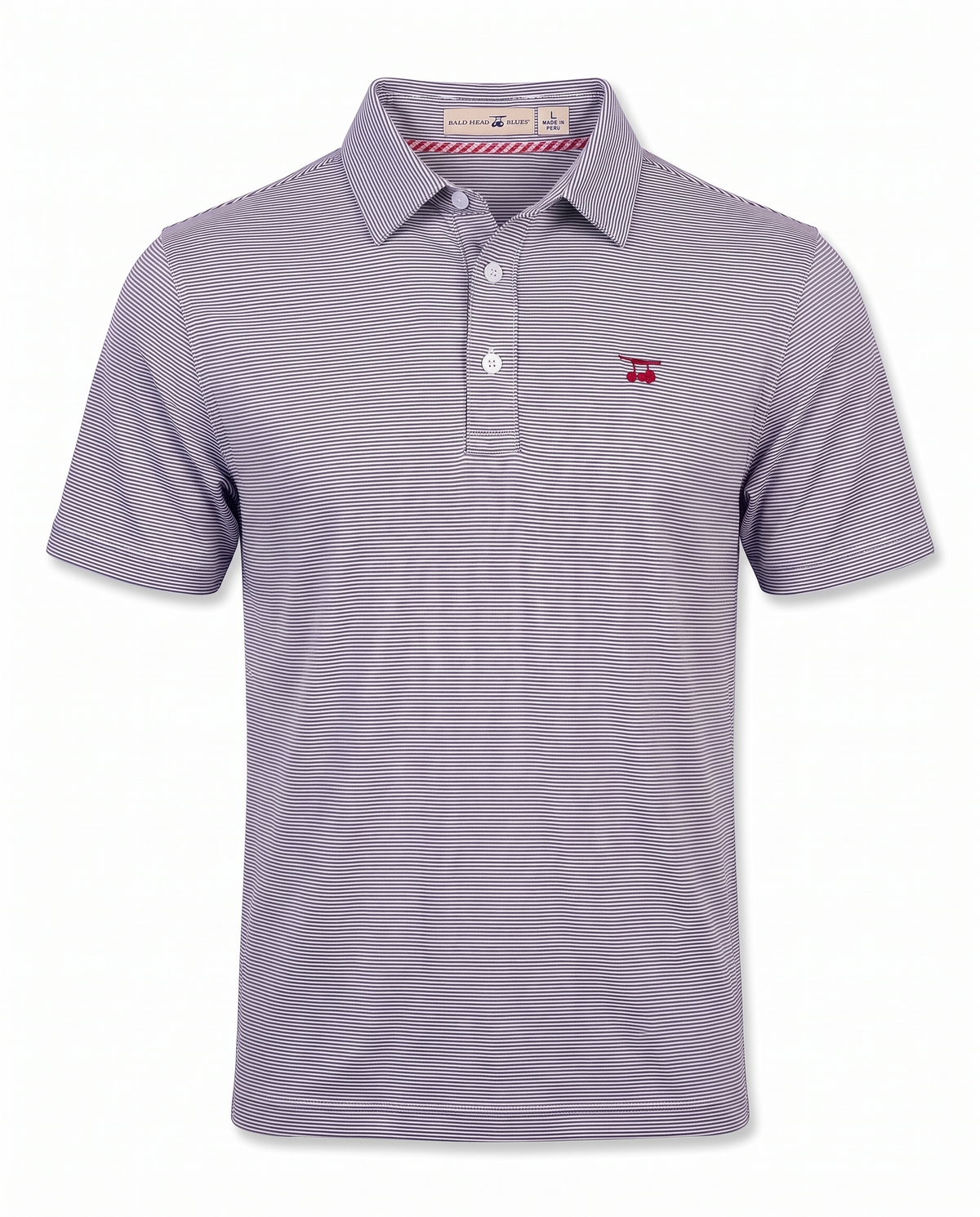 Albatross Polo Heather Medieval White Microstripe front