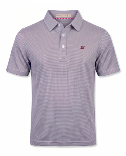Albatross Polo Heather Medieval/White Microstripe front
