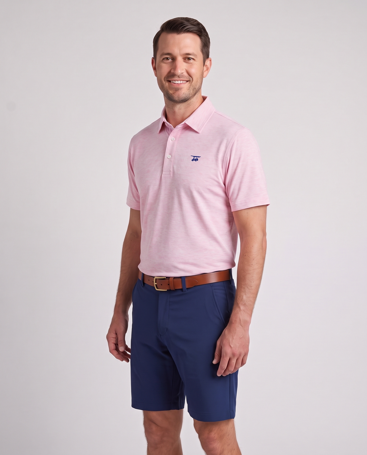 Albatross Polo Heather Pink on model