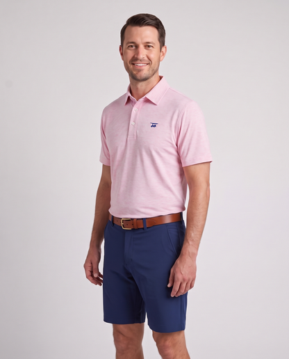 Albatross Polo Heather Pink on model
