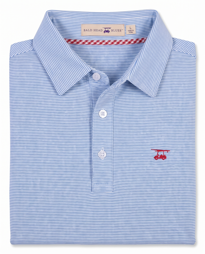 Albatross Polo Heather Regatta White Microstripe folded