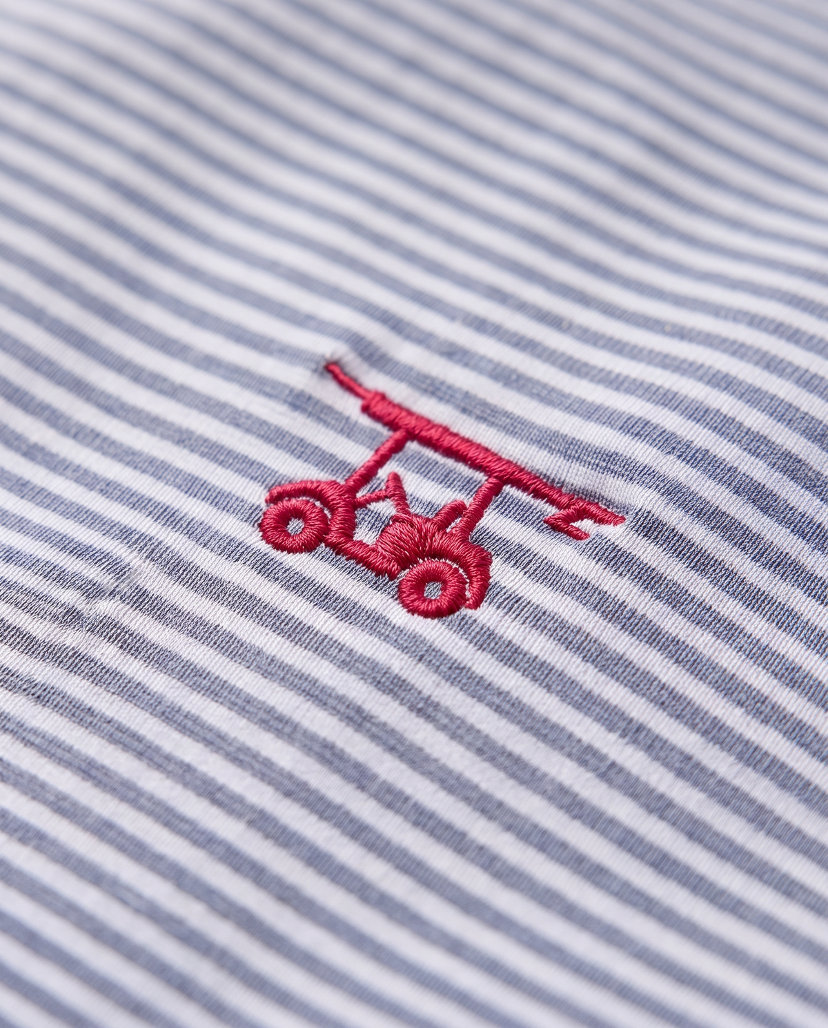 Albatross Polo Heather Regatta White Microstripe logo detail