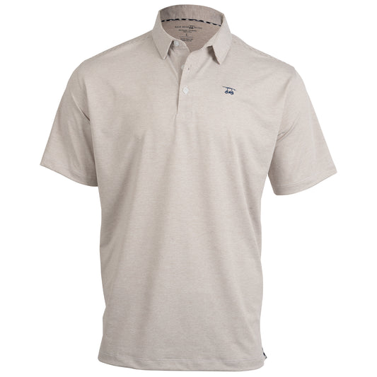 Limited Edition Albatross Polo - Heather Sand Dollar / White Micro Stripe