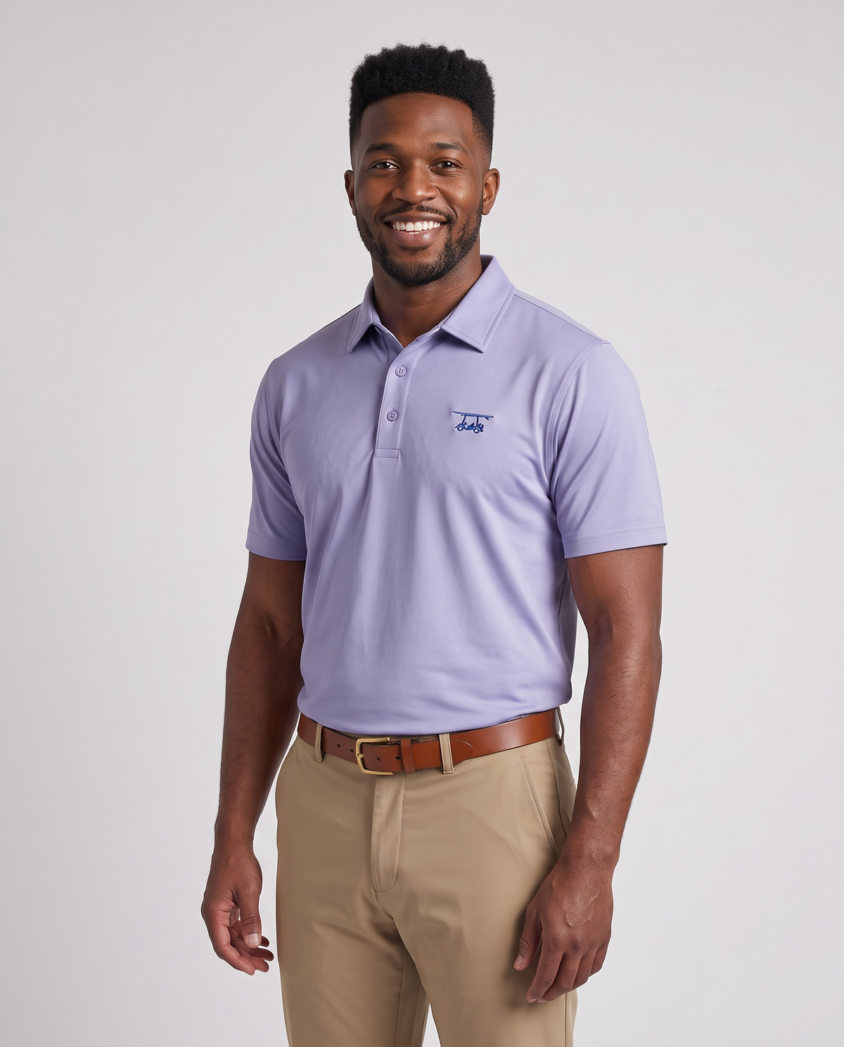 Albatross Polo Lavender on model angled