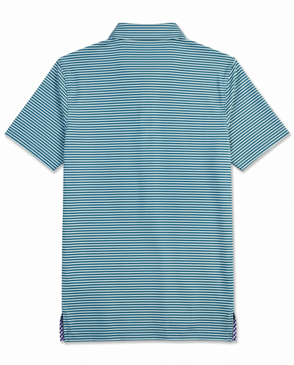 Albatross Polo Feeder Stripe - Lagoon/Seaglass - Back