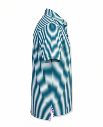 Albatross Polo Feeder Stripe - Lagoon/Seaglass - Side