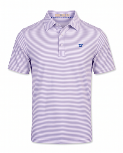 Albatross Polo Lavender/White Feeder Stripe front