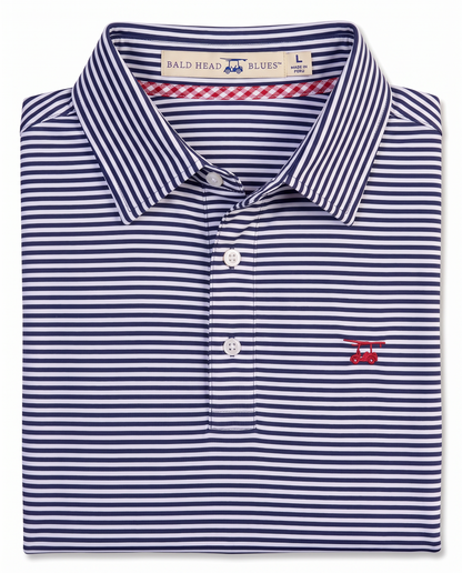 Albatross Polo Feeder Stripe - Medieval/White - Fold