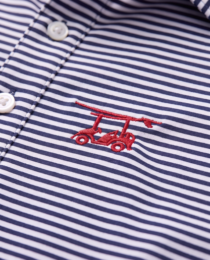 Albatross Polo Feeder Stripe - Medieval/White - Logo