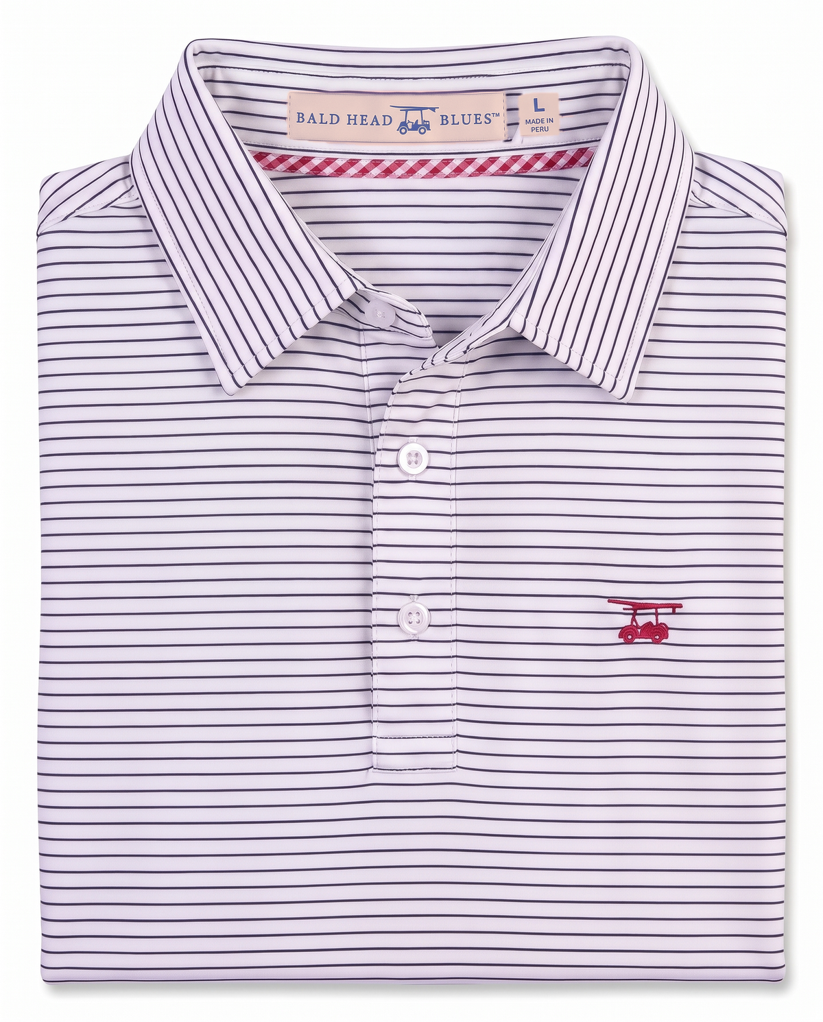 Albatross Polo Medieval White Pinstripe folded