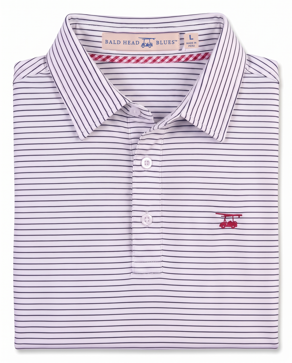 Albatross Polo Medieval White Pinstripe folded