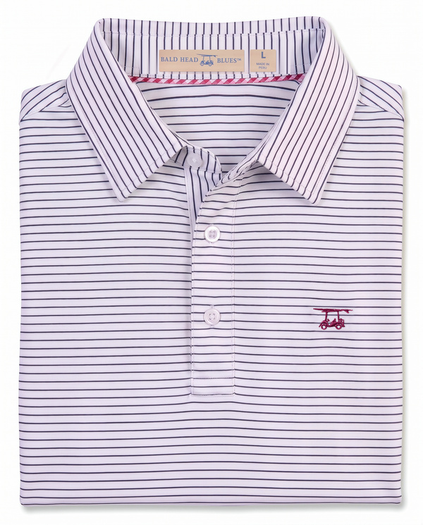 Albatross Polo Medieval/White Pinstripe folded