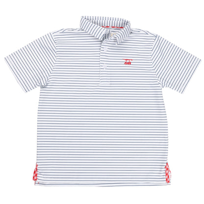 Albatross Youth Polo - Medieval / White Pinstripe