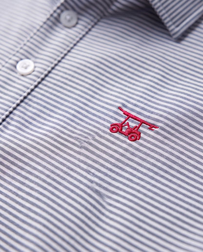 Albatross Polo Medieval White Pinstripe logo detail