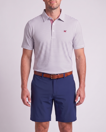 Albatross Polo Medieval White Pinstripe on model