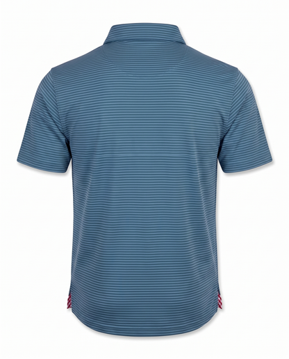 Albatross Polo Azure Ocean Depths Pinstripe back
