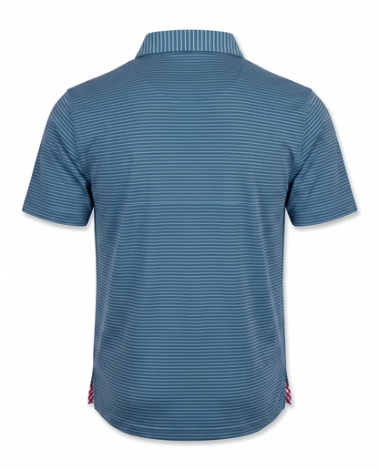 Albatross Polo Azure/Ocean Depths Pinstripe back