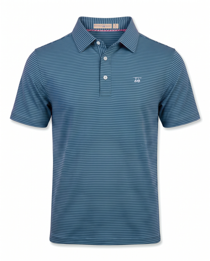 Albatross Polo Azure/Ocean Depths Pinstripe front
