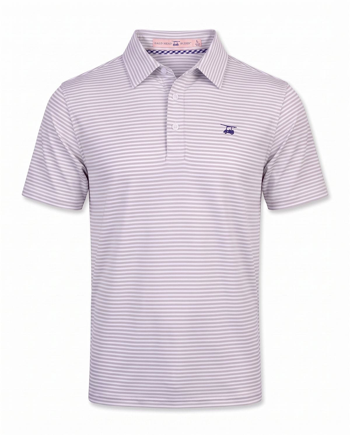 Albatross Polo Feeder Stripe - Pearl Grey/White - Front