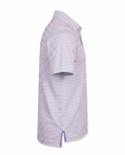 Albatross Polo Pearl Grey/White Feeder Stripe side
