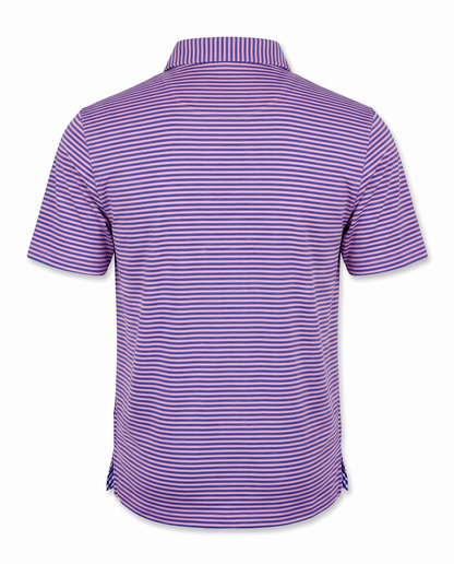 Albatross Polo Heather Royal Blue with Peach Stripe back