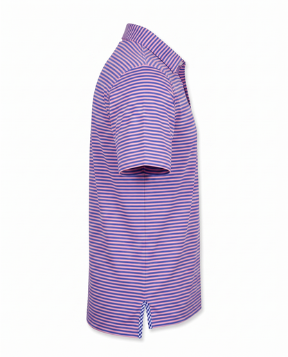 Albatross Polo Heather Royal Blue with Peach Stripe side