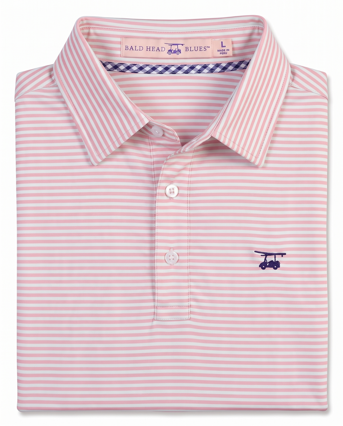 Albatross Polo Feeder Stripe - Pink/Seaglass - Fold