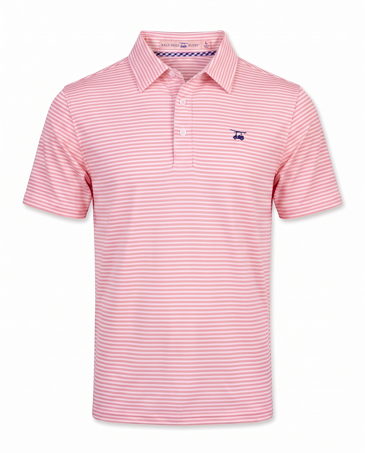 Albatross Polo Feeder Stripe - Pink/Seaglass - Front