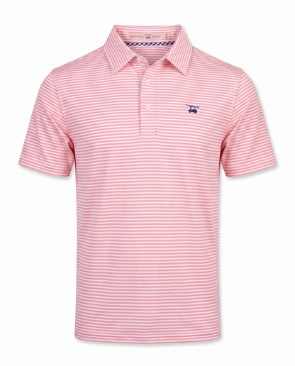 Albatross Polo Feeder Stripe - Peach/White - Front