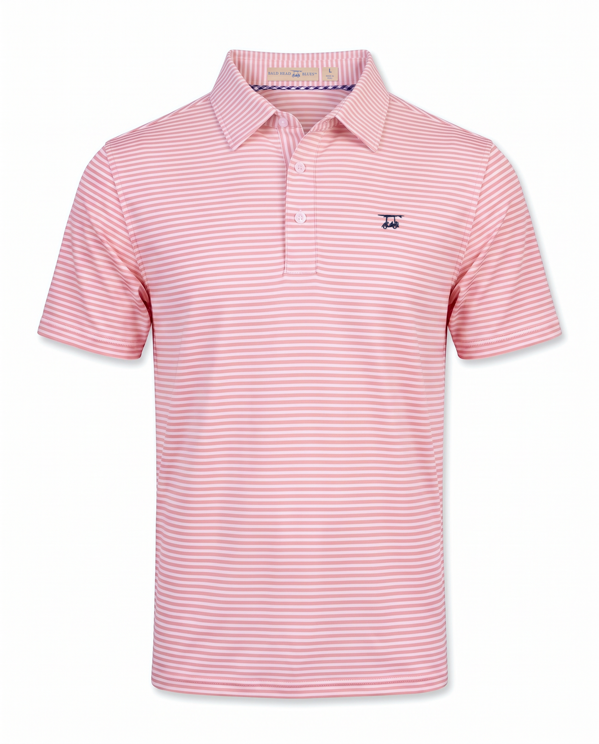 Albatross Polo Peach/White Feeder Stripe front