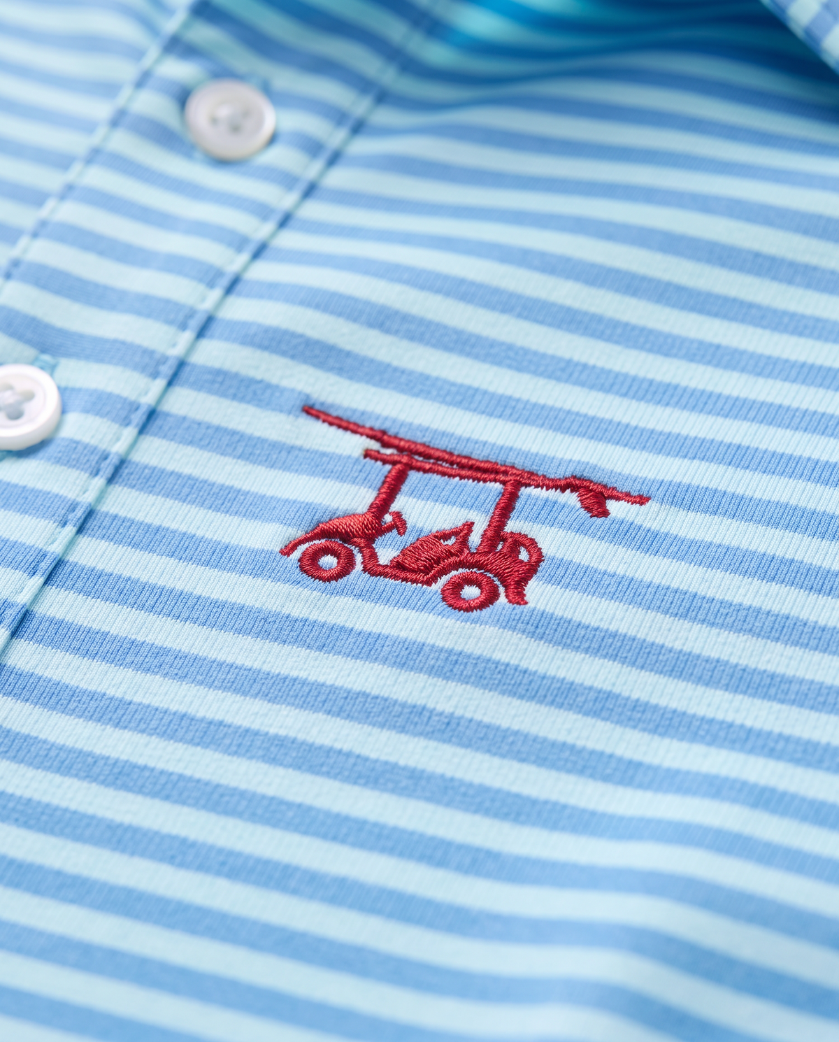Albatross Polo Feeder Stripe - Aruba/Regatta - Logo