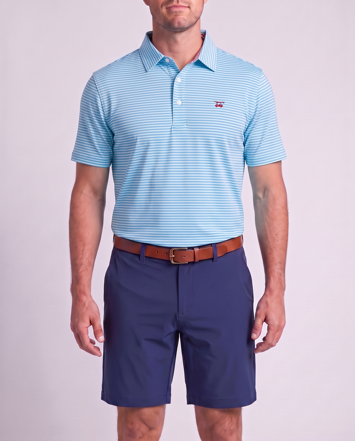 Albatross Polo Feeder Stripe - Aruba/Regatta - Model1